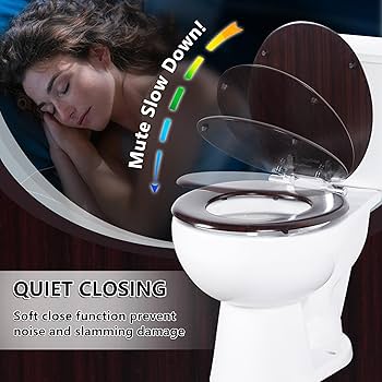 Round Toilet Seat Molded Wood Toilet Seat with Quietly Close